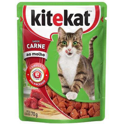 RACAO KITEKAT CARNE AO MOLHO SCH 70G