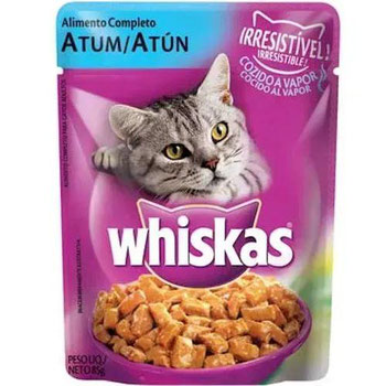 RACAO WHISKAS ADULTOS ATUM SACHET 85G