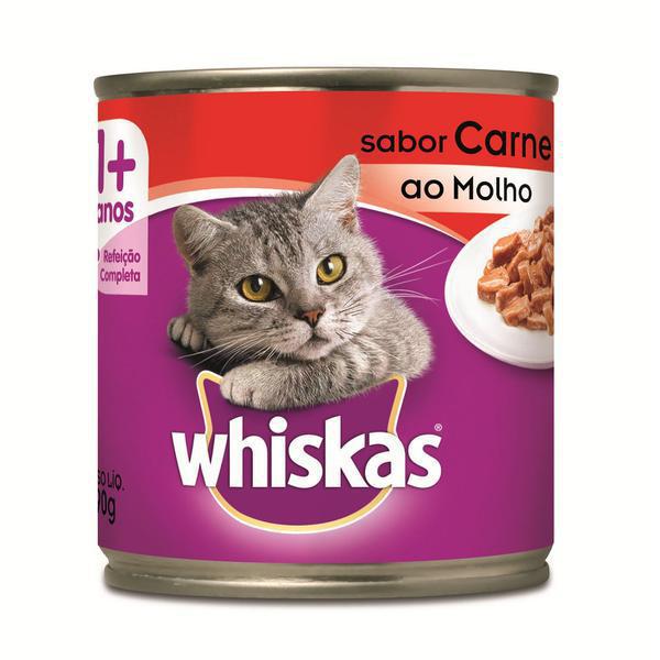 RACAO WHISKAS ADULTOS LATA CARNE 290G