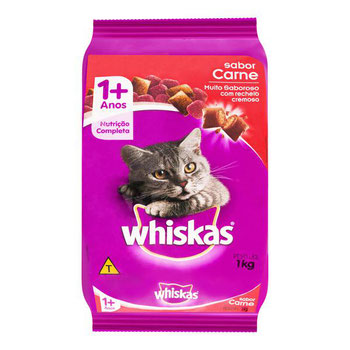 RACAO WHISKAS DRY ADULTO 7+CARNE 1KG