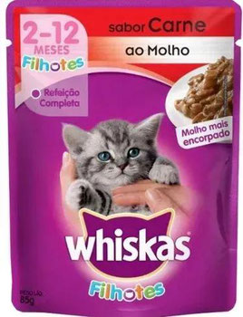 RACAO WHISKAS FILHOTES CARNE SACHET 85G