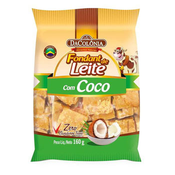 RAPADURINHA DE LEITE C/COCO FONDANT  DACOLONIA 24X160G