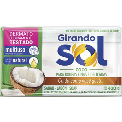SABÃO BARRA GIRANDO SOL 400G COCO