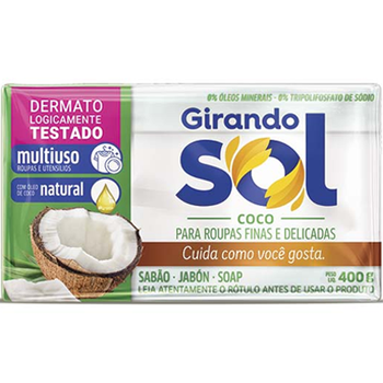 SABÃO BARRA GIRANDO SOL 400G COCO