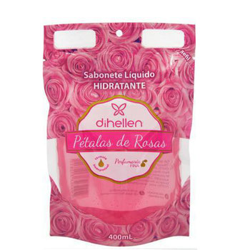 SABONETE LÍQUIDO DIHELLEN 400ML PÉTALAS ROSAS