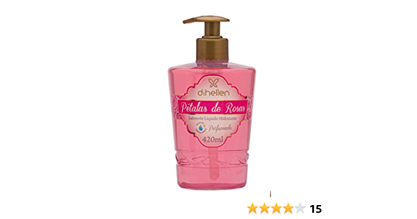 SABONETE LÍQUIDO DIHELLEN 420ML PÉTALAS ROSAS