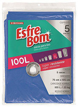 SACO LIXO ESFREBOM ALM PRETO 100L