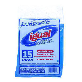 SACO LIXO IGUAL 15L 20UND