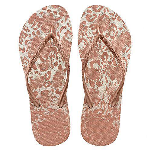 SAND HAVAIANAS SLIM ANIMALS BRANCO/DOURADO 33/4