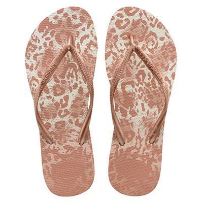 SAND HAVAIANAS SLIM ANIMALS BRANCO/DOURADO 35/6