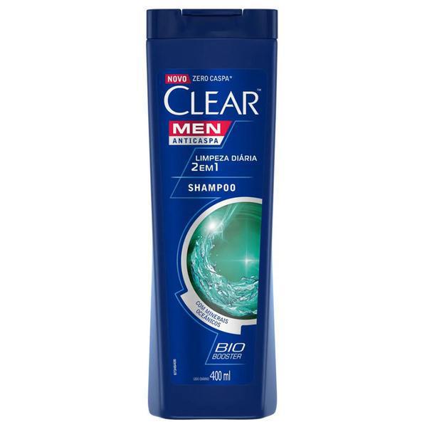 SHAMPOO CLEAR ANTICASPA 400ML MEN LIMPEZA DIÁRIA 2 EM 1