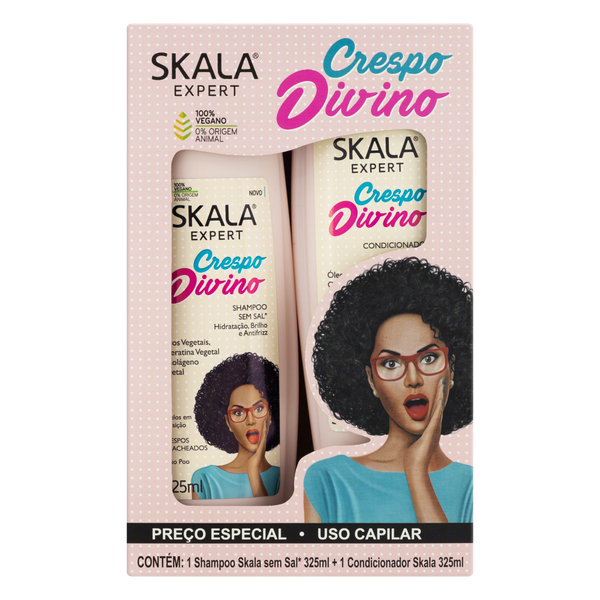 SHAMPOO E CONDICIONADOR SKALA CRESPO DIVINO 325ML