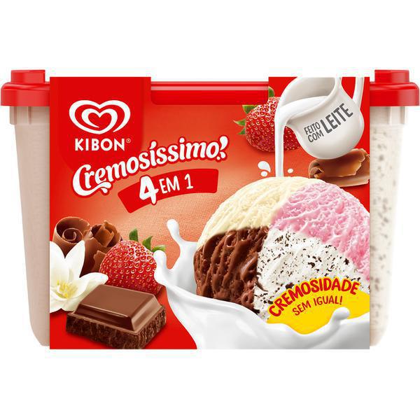 SORVETE KIBON CREMOSISSIMO 4 EM 1 2L