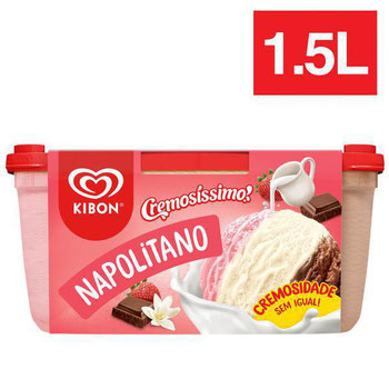 SORVETE KIBON CREMOSISSIMO NAPOLITANO 1,5L
