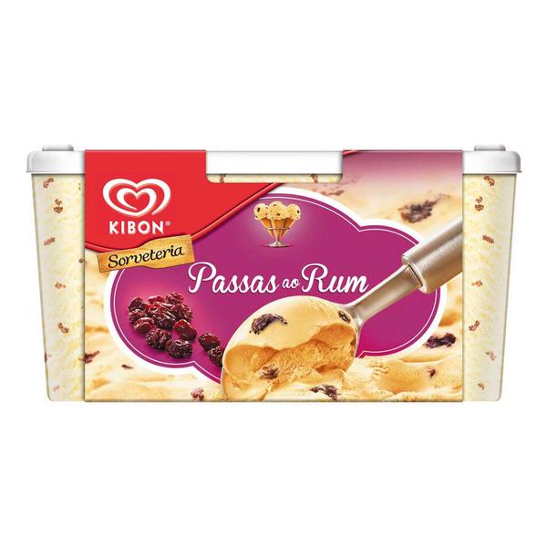 SORVETE KIBON SORVETERIA PASSAS RUM 1,5L