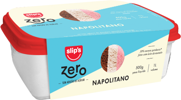 SORVETE SLIPS NAPOLITANO ZERO 500G