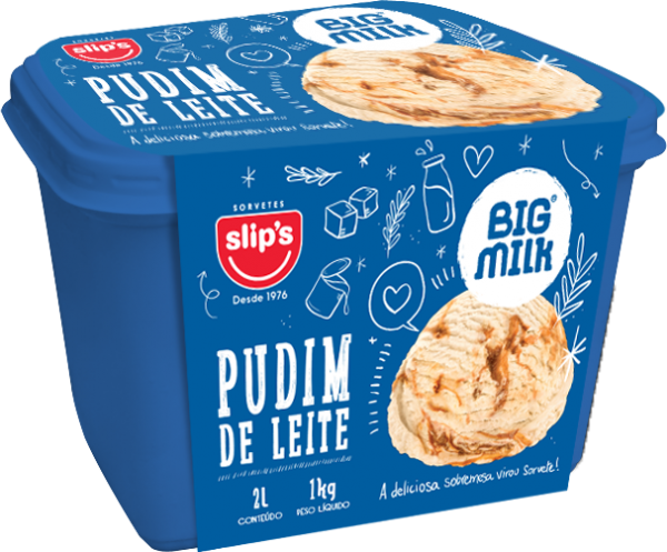 SORVETE SLIPS  POTE PUDIM DE LEITE 2L