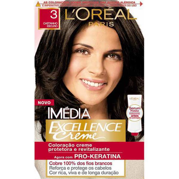 TINT LOREAL IMEDIA CREME 3 CASTANHO ESCURO