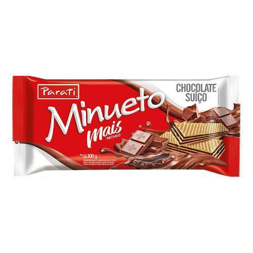 WAFER MINUETO MAIS CHOCOLATE SUICO 100G