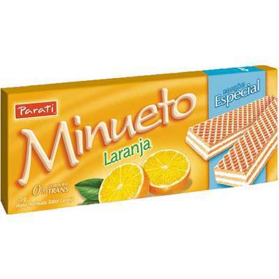 WAFER PARATI MINUETO LARANJA 115G