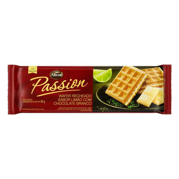 WAFFER ARCOR PASSION LIMAO C/CHOCOLATE BRAN 80G