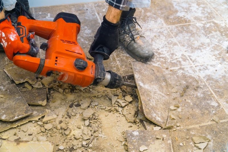 bathroom tile removal