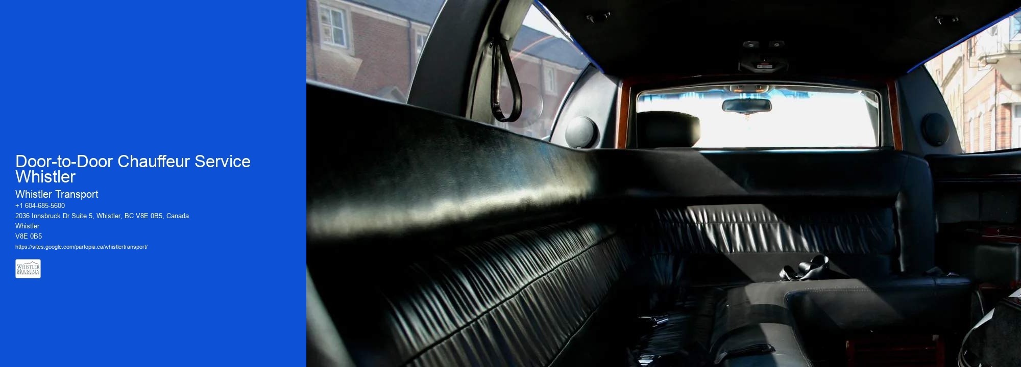 Door-to-Door Chauffeur Service Whistler