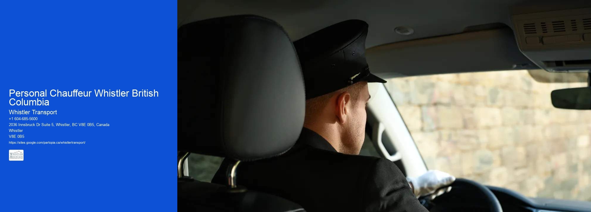 Personal Chauffeur Whistler British Columbia