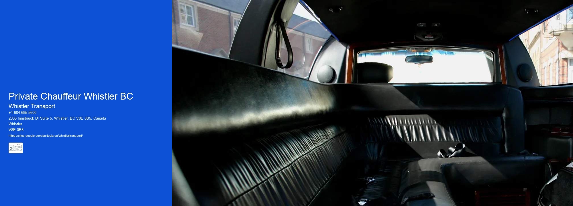 Private Chauffeur Whistler BC